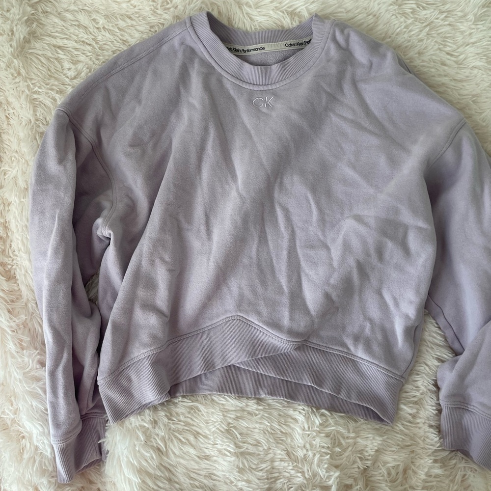 Calvin Klein Light Purple Crewneck Cropped